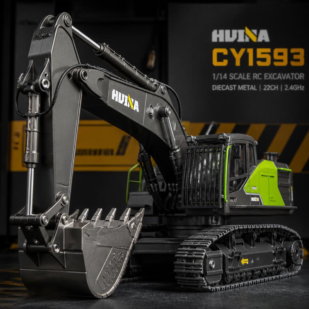Huina CY1593 1/14 RC excavator diecast cab and metal bucket
